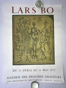 LARS BO 1972 AFFICHE ORIGINALE LITHOGRAPHIEE IMP GUILLARD PARIS  - Imagen 1 de 1