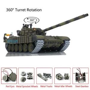 Henglong 1/16 TK7.0 Soviet T72 RC RTR Infrared BB Tank 3939 360°Turret Red Eyes - Picture 1 of 12