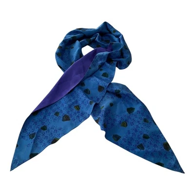 "Bufanda Dreidel de seda azul y púrpura vintage - letras hebreas - 49"" de largo" Foto 1 de 4