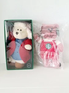Zwei 2016 Starbucks Bearista Mädchen Bären limitierte Auflage Plüsch Lot #118 & #122 Set - Bild 1 von 6