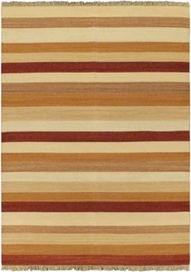 Vintage Hand Woven Carpet 5'7" x 7'10" Traditional Wool Kilim Rug - Picture 1 of 4