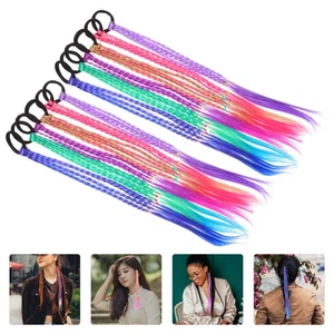 12 Pcs Elastic Tie Braid Ponytail Extensions Braid Hair Pieces for Women - Picture 1 of 12