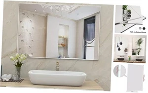 Large Modern Wall Mirror for Bathroom, 36" x 24" Rectangle 24"L x 36"W White - Picture 1 of 7
