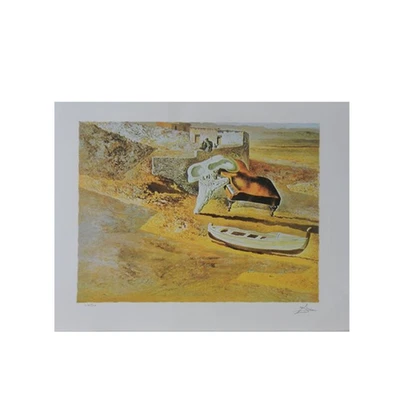 Salvador Dali Lithograph Skull Piano in Desert  L.E. Reproduction Signed 51 x 72 - Image 1 of 4