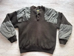 Cabelas Sweater Green 100% Wool Elbow Pad Hunting Heavy Outdoor Sweater Mens XL - Picture 1 of 4