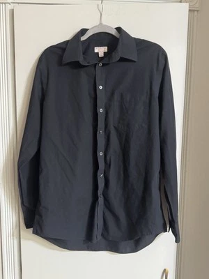 Men's Dress Shirt, Black, Long Sleeve, Button-Up Merona Size M/15-15 1/2 - Image 1 of 2