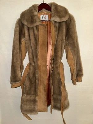 London Leathers by Lilli Ann Coat Womens M Brown Faux Fur Trim Vintage Retro - Image 1 of 4