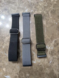 Fitbit Versa 4 Nylon Sport Bands Set of 3 Black Gray Green - Zdjęcie 1 z 2