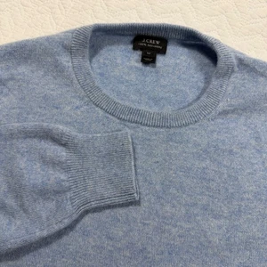 Maglione girocollo uomo J Crew blu chiaro 100% cashmere taglia M *FORI - Foto 1 di 13