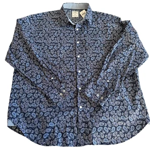 Camisa Society of Threads XXL Para Hombre Ajustada Azul Paisley Manga Larga Con Botones Nueva Con Etiquetas - Imagen 1 de 4