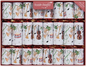 Concerto Fanfare Musical 10" Handmade Traditional Christmas Crackers (8 Pack) - Picture 1 of 2
