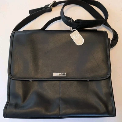 Nine West Messenger портфель ноутбука сумка из черной кожи регулируемый через плечо читать - Изображение 1 из 4