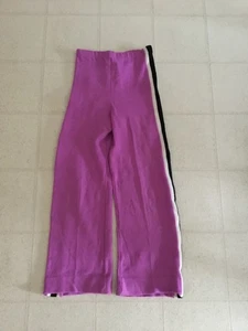 Vintage Arctic Cat Arcticwear Strickhose lila mit schwarzen und weißen Streifen M 12-14 - Bild 1 von 6