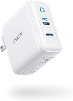 USB C Charger, Anker 40W 2-Port PIQ 3.0, PowerPort III Duo Type C White  - Image 1 of 4