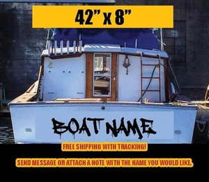 Nombre de barco personalizado DRIP letras barco yache pesca deporte 48" x 8" - Imagen 1 de 3