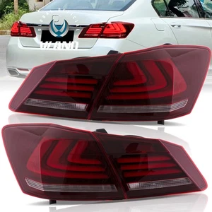 For 2013-2015 Honda Accord Sedan Full LED Red Tail Lights W/Sequential Turn Sig. - Picture 1 of 13