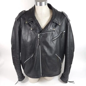 Harley Davidson Heavy Black Full Zip Lederjacke Herren Größe XXL Made In USA - Bild 1 von 13