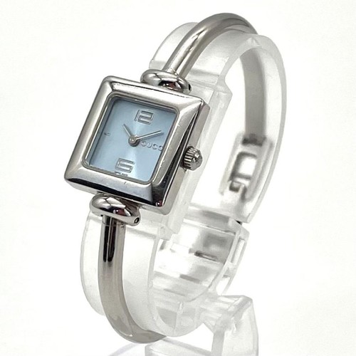 Orologio donna GUCCI 1900L bracciale quadrato quadrante blu autentico