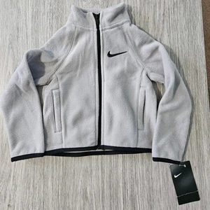 Nike Toddler Boys 2T Gray Fleece Jacket Pockets Zip No Hood NWT 1018 1-2 Years - Picture 1 of 8