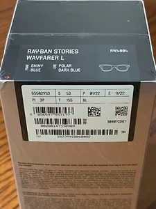 RayBan Stories Wayfarer Smart Glasses blaues Gestell polarisierte Gläser Sonnenbrille groß - Bild 1 von 10
