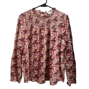 J.Crew Liberty Smocked Floral Blouse Size XXL - Picture 1 of 4