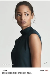 REISS Dress Libby Occasion MIDI OPEN BACK MIDI DRESS New Size 8 - Picture 1 of 6