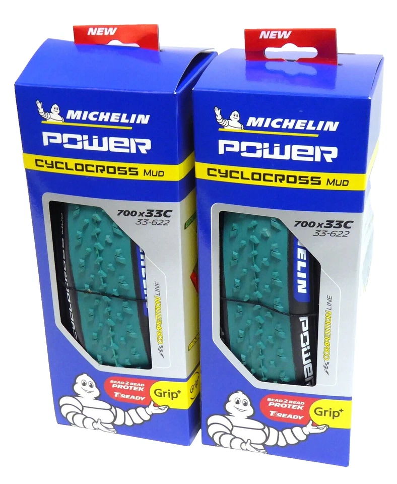 米其林 Power Cyclocross 泥胎 - 700 x 33,无内胎,折叠,绿色/黑色  — 第 1/1 张图片