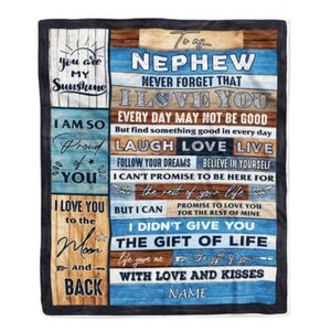 Personalized To My Nephew Blanket From Aunt Auntie Uncle Birthday Fleece Blanket - Picture 1 of 4