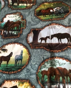 Wild Wings paisley horse frames Springs fabric - Picture 1 of 1