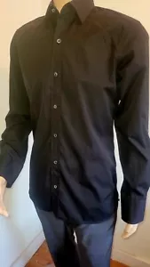 Camisa Para Hombres Tom Ford PVP £160 15.5 39 100% Auténtica Camisa Negra Genuina Excelente Con - Imagen 1 de 4
