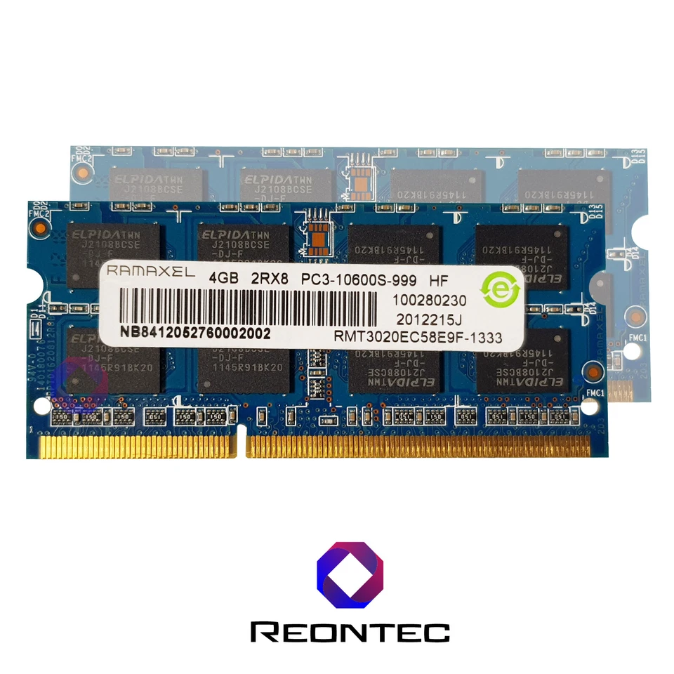4GB Laptop RAM Ramaxel PC3 - 10600S DDR3 RMT3020EC58E9F-1333 Memoria - Immagine 1 di 1