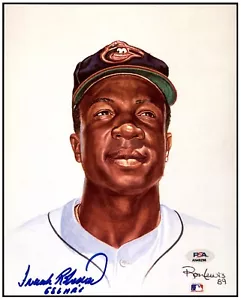 Frank Robinson PSA/DNA Autographed Ron Lewis 8x10 Art Photo Living Legends - Picture 1 of 2