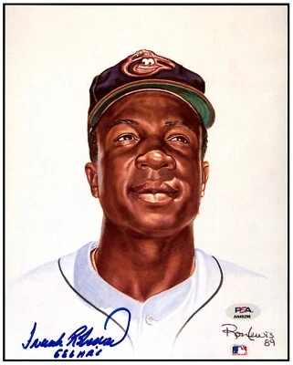 Frank Robinson PSA/DNA Autographed Ron Lewis 8x10 Art Photo Living Legends - Image 1 of 2