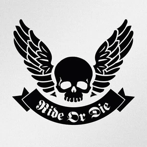 Ride Or Die Skull Wings Car Laptop Motorbike Vinyl Decal Sticker (ia) - Bild 1 von 9