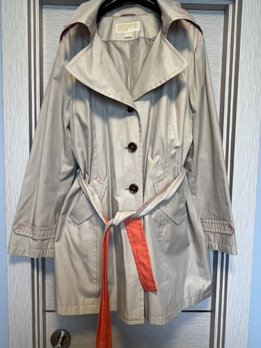 Trench donna Michael Kors beige e arancione taglia XL.