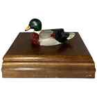 Vintage SEALED ORIGINAL Playing Cards w Mallard Duck Coffee Table Box Solid Wood