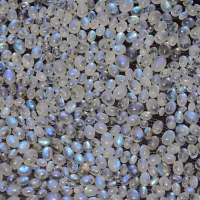 Natural Rainbow Moonstone Oval 3x5 to 12x16 mm Cabochon Loose Gemstone Lot - Image 1 of 4