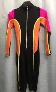 S Vintage AEROBICS JAZZ DANCE ZUMBA Lycra Bike NEON Lyotard LIPS INC Made In USA - Picture 1 of 12