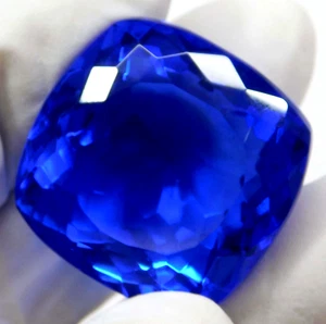 Zertifiziert 92,95 ct natürliches blaues Tansania aus Tansanit Kissenschliff lose Edelstein - Bild 1 von 6