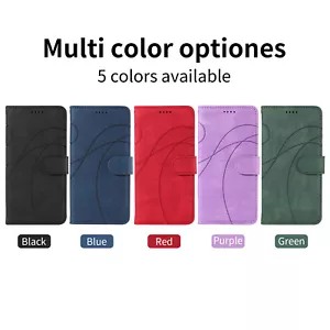 New Curved Line patten Flip Wallet PU Leather Case Cover Shell For Various model - Picture 1 of 29
