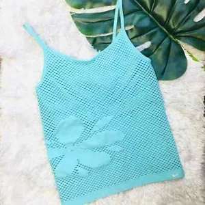 Nike Seamless Drifit SMALL Mesh Lined Tank Top Floral Side Shelf Bra Low Impact - Bild 1 von 5