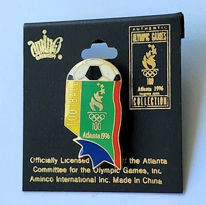 Atlanta 1996 Olympic Football Torch Centennial Pin DS Original NYC Enamel Soccer - Picture 1 of 4