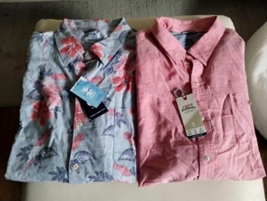 IZOD SALTWATER Men's Classic Short Sleeve Shirts - SZ XXL - 2 of Them!!!! - Picture 1 of 5
