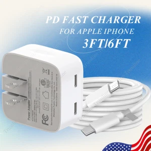 For iPhone 16 15 14 13 12 11 iPad USB C 35W Fast Charger Adapter PD Type C Cable - Picture 1 of 19