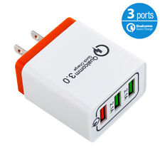 3 Port USB Home Wall Fast Charger QC 3.0 for Cell Phone iPhone Samsung Android