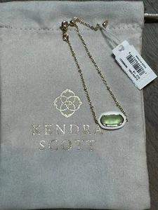 Authentic Kendra Scott Color Bar Elaina Gold Enameled Bracelet - Green Stone - Picture 1 of 6