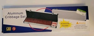 3 Spur Cribbage Set Nussbaumholz Brett im Alukoffer Spielkarten Heringe - Bild 1 von 19