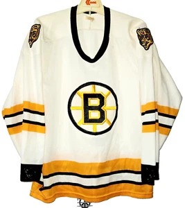 Suéter de hockey mediano Boston Bruins años 70 CCM Maska "Meth Bear" para hombre - Buen estado - Imagen 1 de 8