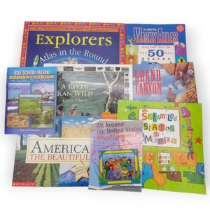 Children's Book Lot USA Places States Explorers America Atlas Teacher 8 Bks (PB) - Picture 1 of 12