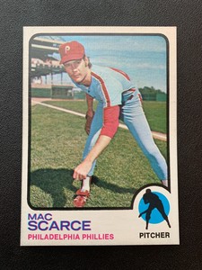 1973 Topps Baseball Card # 6 Mac Scarce - EXMT+